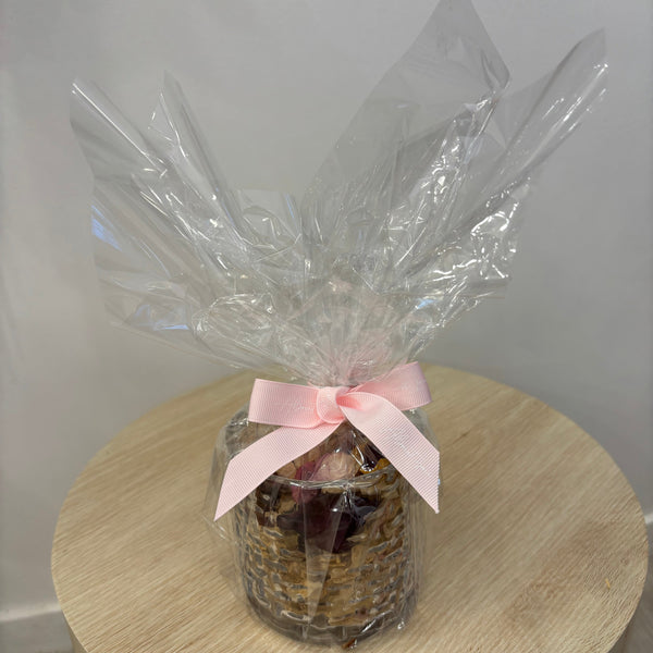 Dried Rose Petals in Glass Jar