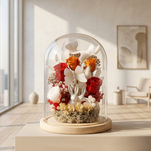 The enchanted Rose Garden - Large Glass Dome