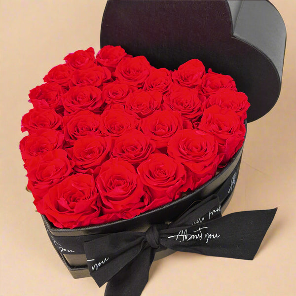 Limited edition - 27 Immortal Roses in Heart box