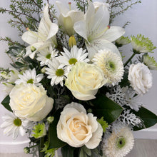 Load image into Gallery viewer, Serenity Box Arrangement | White &amp; Green Flowers
