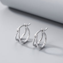 Load image into Gallery viewer, Sterling Silver - Double Hoops Earrings
