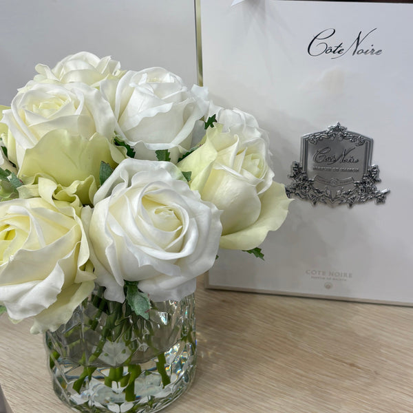 Cote Noire - Herringbone Flower / Green & White Roses HCF12
