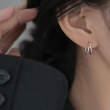 Load image into Gallery viewer, Sterling Silver - Double Hoops Earrings
