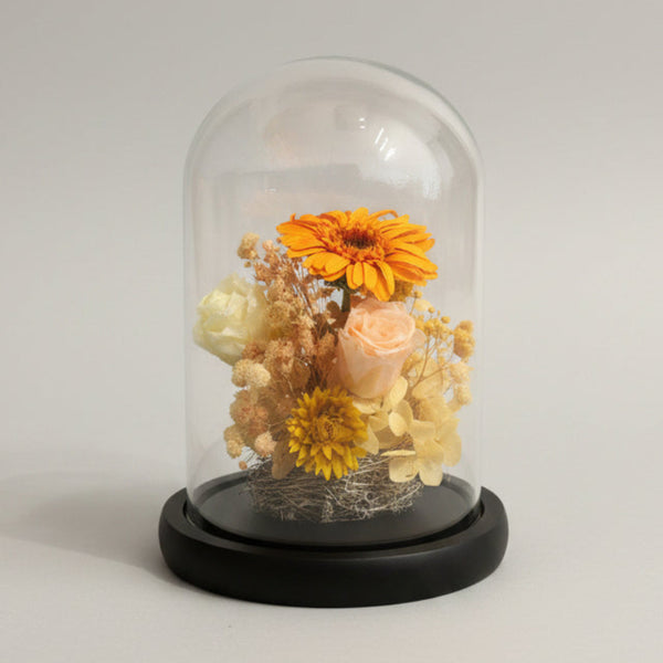 Blush Pink & Orange Flowers Dome wt Seedlight