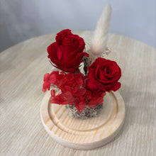 Load image into Gallery viewer, Glass Flower Dome- Red Romance
