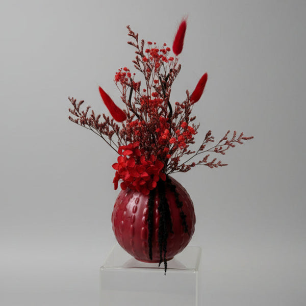 Red & Black  Dried Flower Arrangement