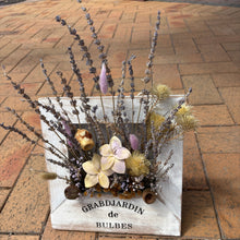 Load image into Gallery viewer, Lavender Garden in a Wooden Block - Dried Flowers

