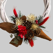 Load image into Gallery viewer, Christmas Wreath - Preserved hydrangea &amp; Pine Cones
