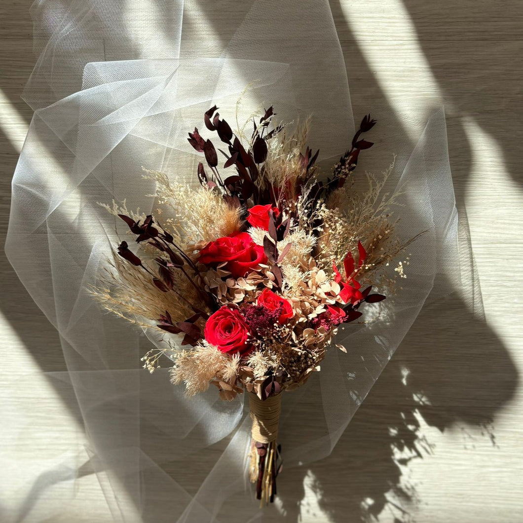 Ruby Wood Bridal Bouquet - Preserved