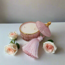 Load image into Gallery viewer, COTE NOIRE - ART DECO CANDLE - PINK &amp; GOLD - PINK CHAMPAGNE GML45002
