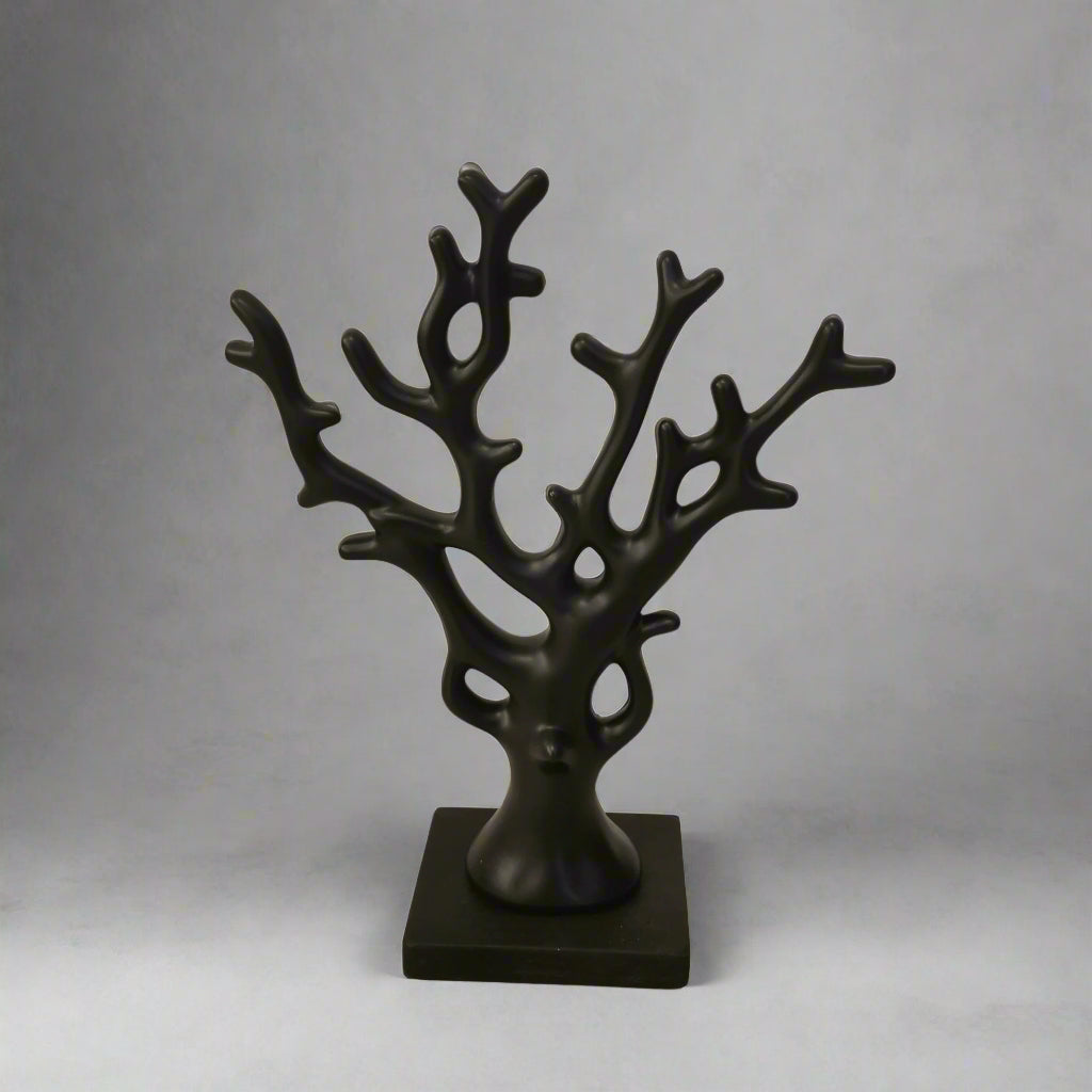 Ceramic Tree On Wood Base