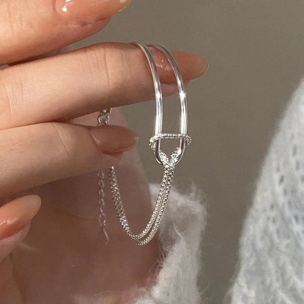 Double Texture Bracelet - Sterling Silver