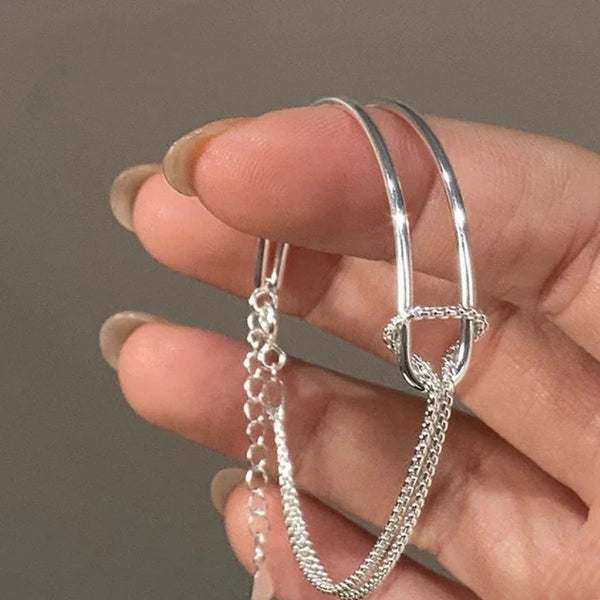 Double Texture Bracelet - Sterling Silver