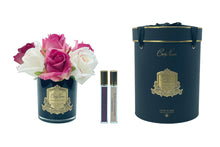 Load image into Gallery viewer, Premium Bouquet - Mixed Magenta &amp; Blush Rose Buds - Dark Glass - MBG01
