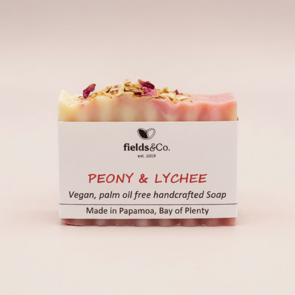 Peony & Lychee Soap - Light Blush Pink Background