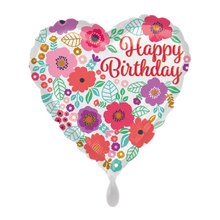 Load image into Gallery viewer, Happy Birthday Flowers, Chocolate &amp; Foil Balloon
