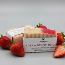Load image into Gallery viewer, Strawberry Rhubarb Body Bar with Strawberries
