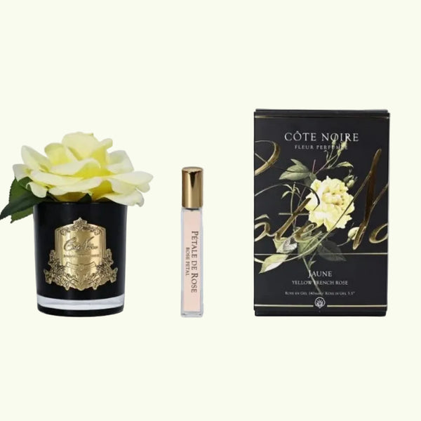 Côte Noire Perfumed Natural Touch Single Rose - Black - Yellow - GMRB08